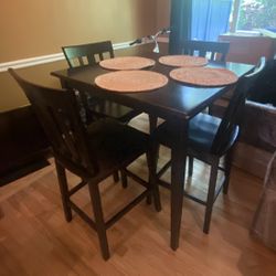 Mainstays 5 Piece Mission Style Counter Height Dining Set, Black Color for Kitchen and Dining Table