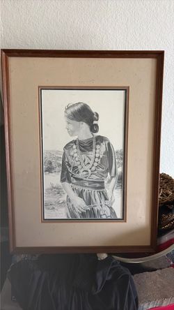 Framed Black and White Portrait Print