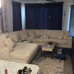 Oversized L Shape Sectional (crème) 