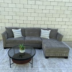 Gray Macys Sectional Couch Sofa 