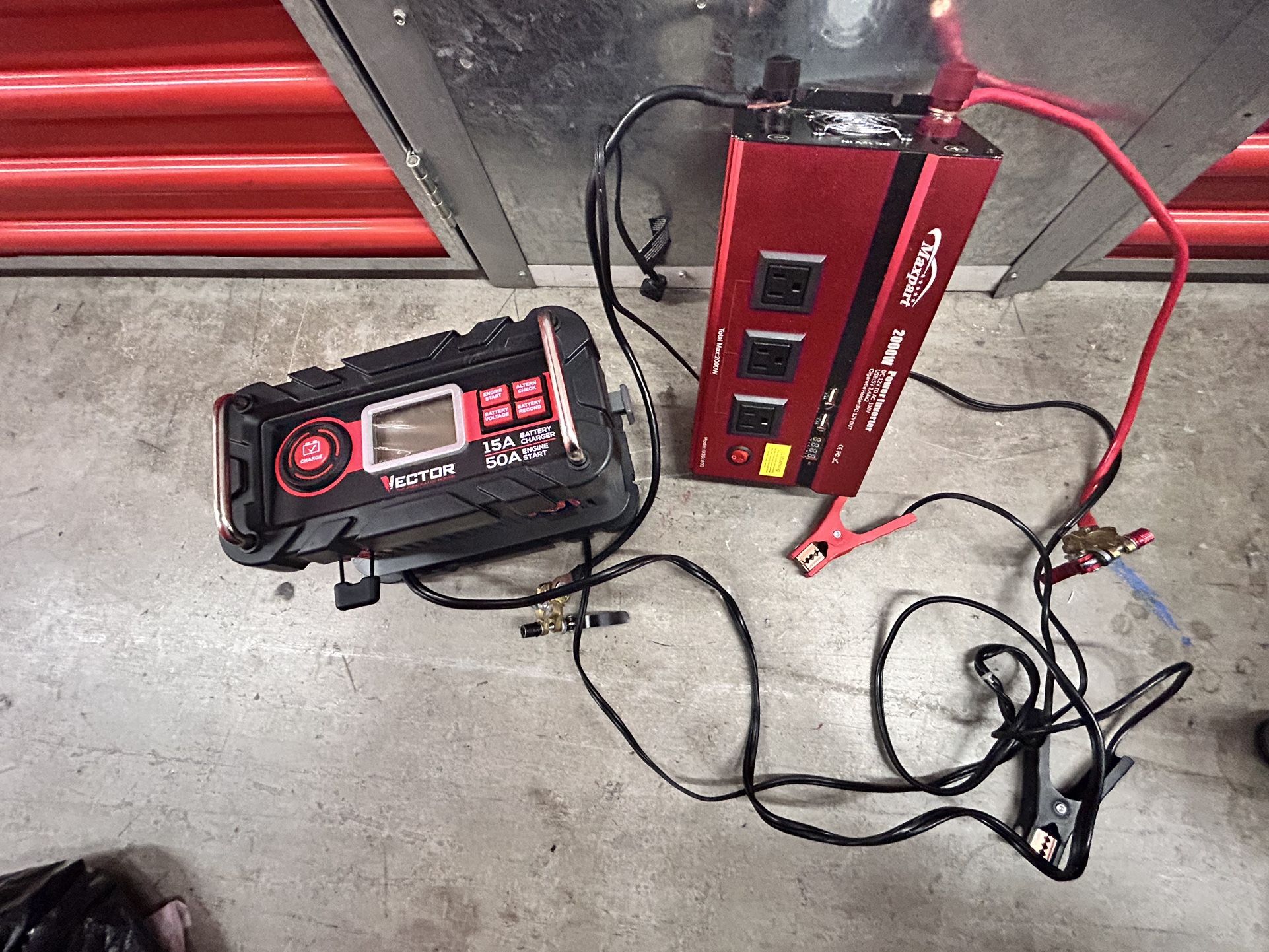 Car Battery Charger, Battery Converter, And Heavy Duty Lamp