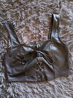 Leather like top