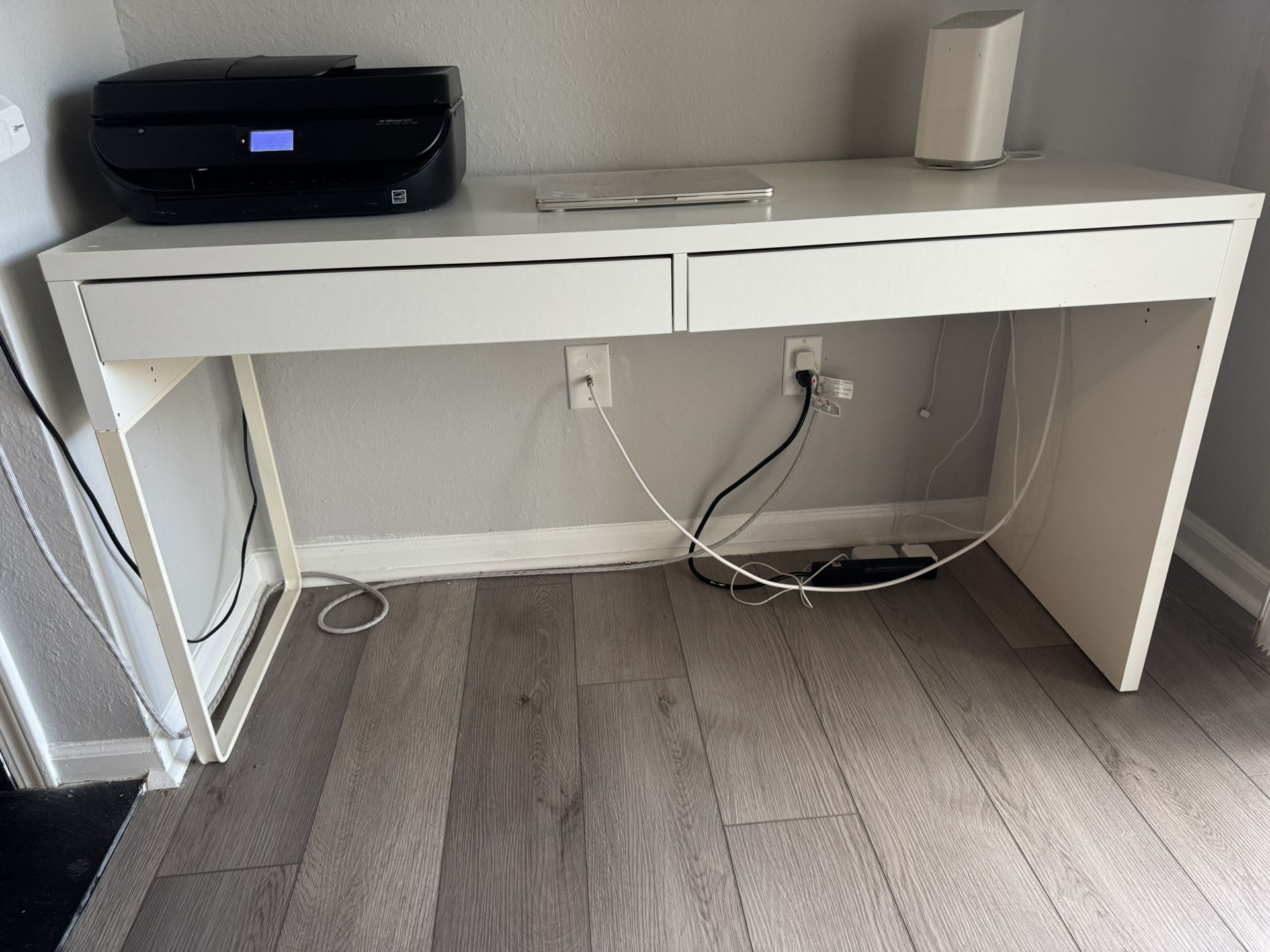 White IKEA computer Desk