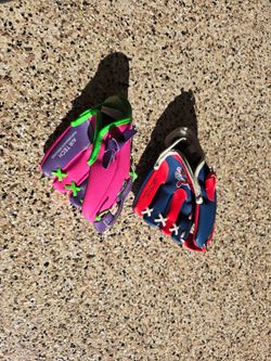 2 baseball gloves