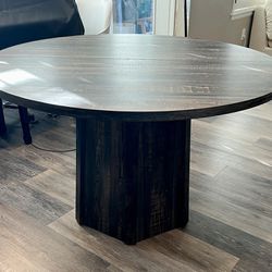 47 Inches Modern Rustic Round Dining Table, Kitchen Table, Farmhouse Dinner Table, Rustic Table for Kitchen for Dining Room or Living Room With 4 pla 