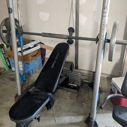 Heavy Duty Bench Press With  Two 45 Lb Weights 