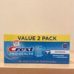 2-pack Crest whitening toothpaste 8.6 oz