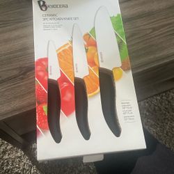 Ceramic 3 piece kitchen knife set