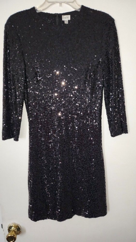 Cache Black Sequin Dress 