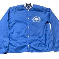 Vintage Voltex Sequoia Union Cougars Blue Nylon Snap Coach Jacket Large
