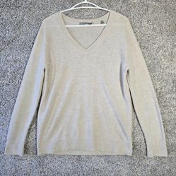 Vince Womens Cashmere Sweater Size XS Cream V Neck Pullover Minimalist Luxe 