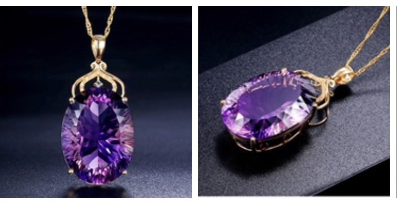 Beautiful Amethyst On 14K Gold Plated Chain 22”