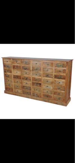 Solid mango wood apothecary chest
