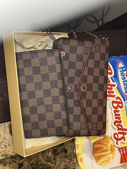 Red Louis Vuitton bag real Italian leather With 44 Inch Golf Chain  Thumbnail