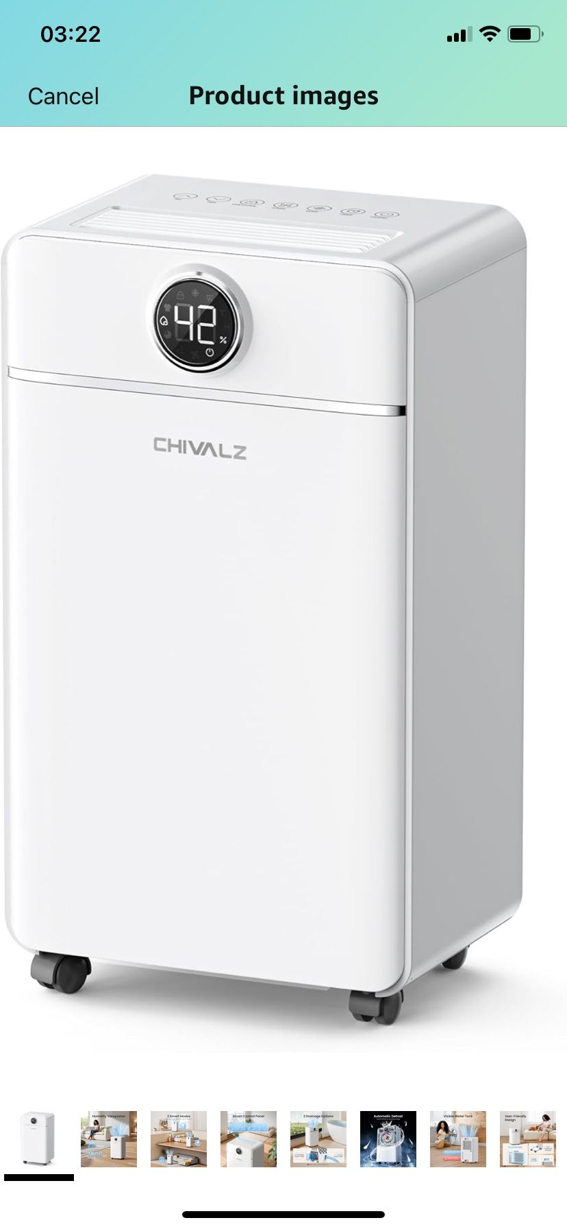 1800 Sq.Ft Dehumidifier for Basement, Quiet Dehumidifier for Home, Bedroom, Bathroom, Humidity Display, with Drain Hose, Auto Shut Off, 3 Modes, Timer