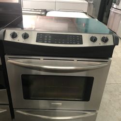 Stainless Slide In Convection Glass Top Stove 
