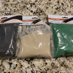 3 Bags Of Sand In Black,Green, Natural For Various Hobbies, Even For Glass Jars Creating Sand Designs