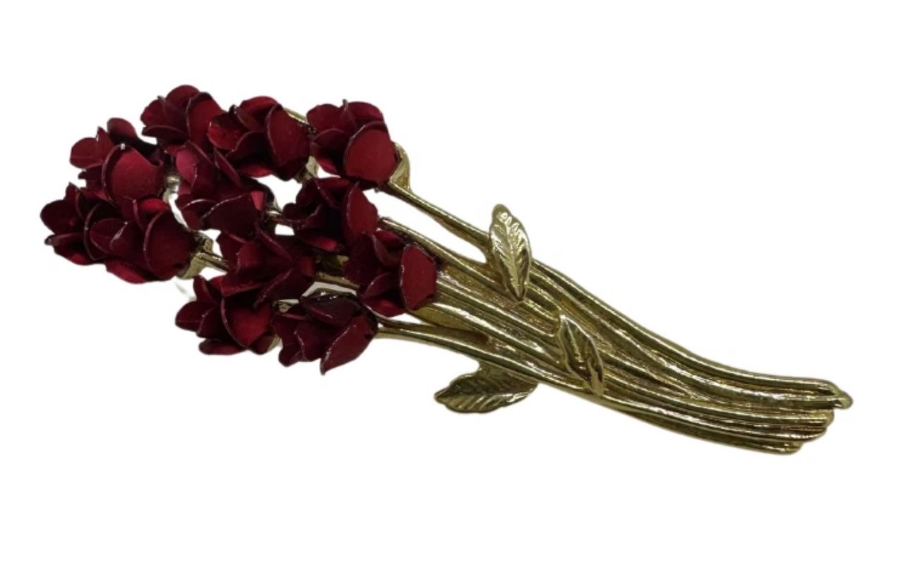 1997 Avon Red Rose Brooch Pin Vintage