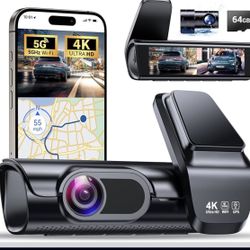 OVAMAN K600 4k Dash Cam Front and Rear, 3.59" IPS Screen, Built-in GPS 5G WiFi Dash Camera for Cars with App, UHD 2160P Night Vision Free 64G SD Card,