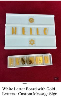 White Letter Board with Gold Letters - Custom Message Sign