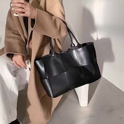 Tote Bag for Women Leather Weave Handbag Large Capacity Purse Shoulder Satchel Travel Bag