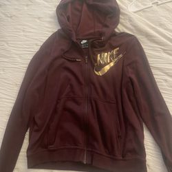burgundy nike zip up