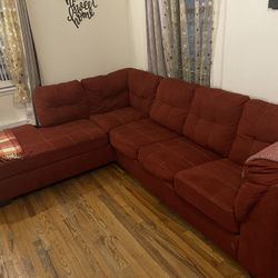 Ashley’s Furniture Red L-Shape Couch 