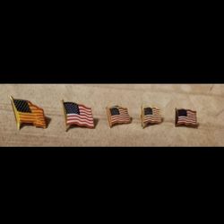 5 Flag Brooches 