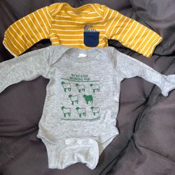 2 Long sleeve Newborn Bodysuit
