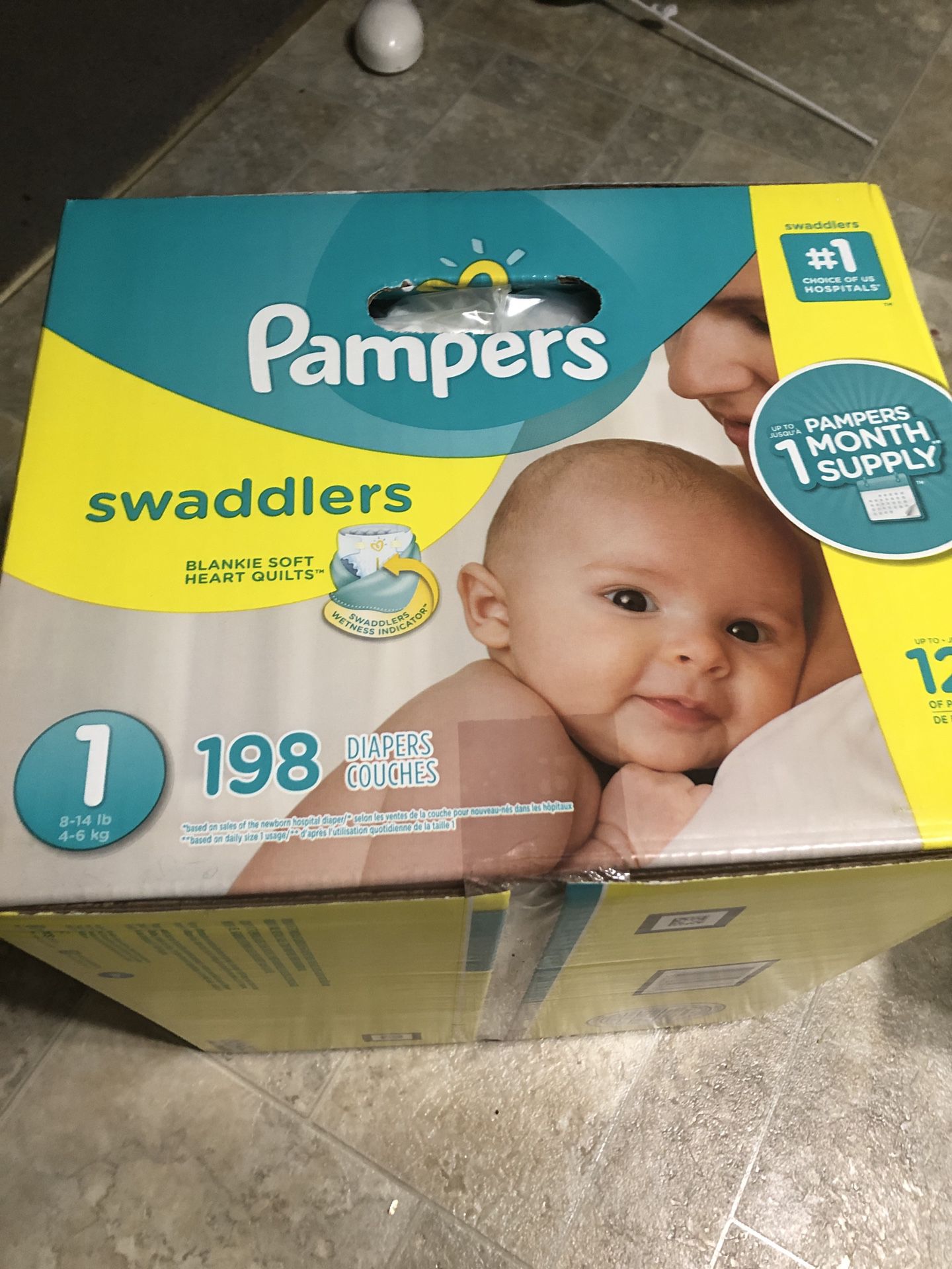Pampers size 1, 198ct