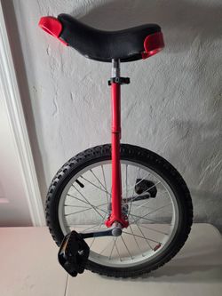 18" Red Unicycle with Black Saddle