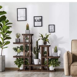 6 Tier Plant Stand Indoor Outdoor Flower Pots Holder Window Plant Shelf Unit Multiple Plants Display