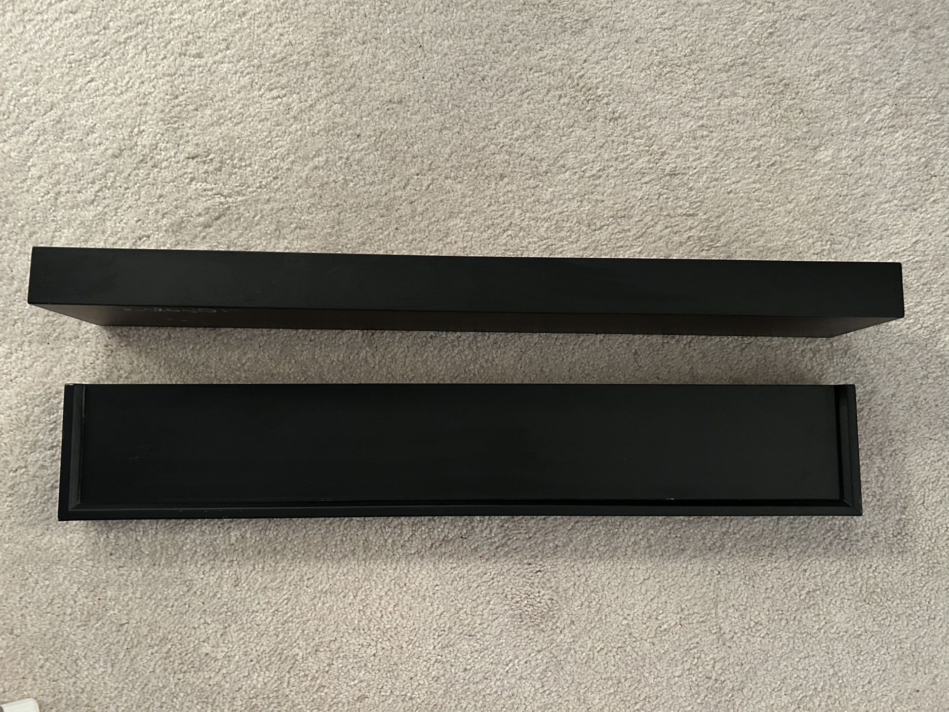 Set of Two Black Floating Shelves