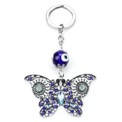 New Good Luck Eye Evil Eye Butterfly Keychains Gift 