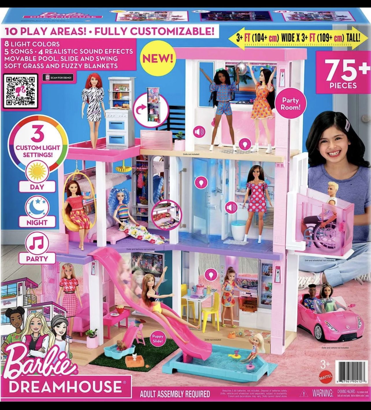 Barbie Dream house Doll House Play Set 75+ Surprises