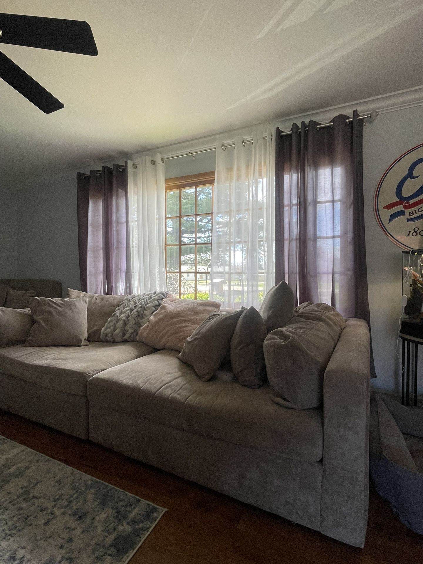 Oversized Tan Beige Sectional Couch