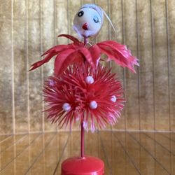 VTG MCM Antique Christmas Ornament Red