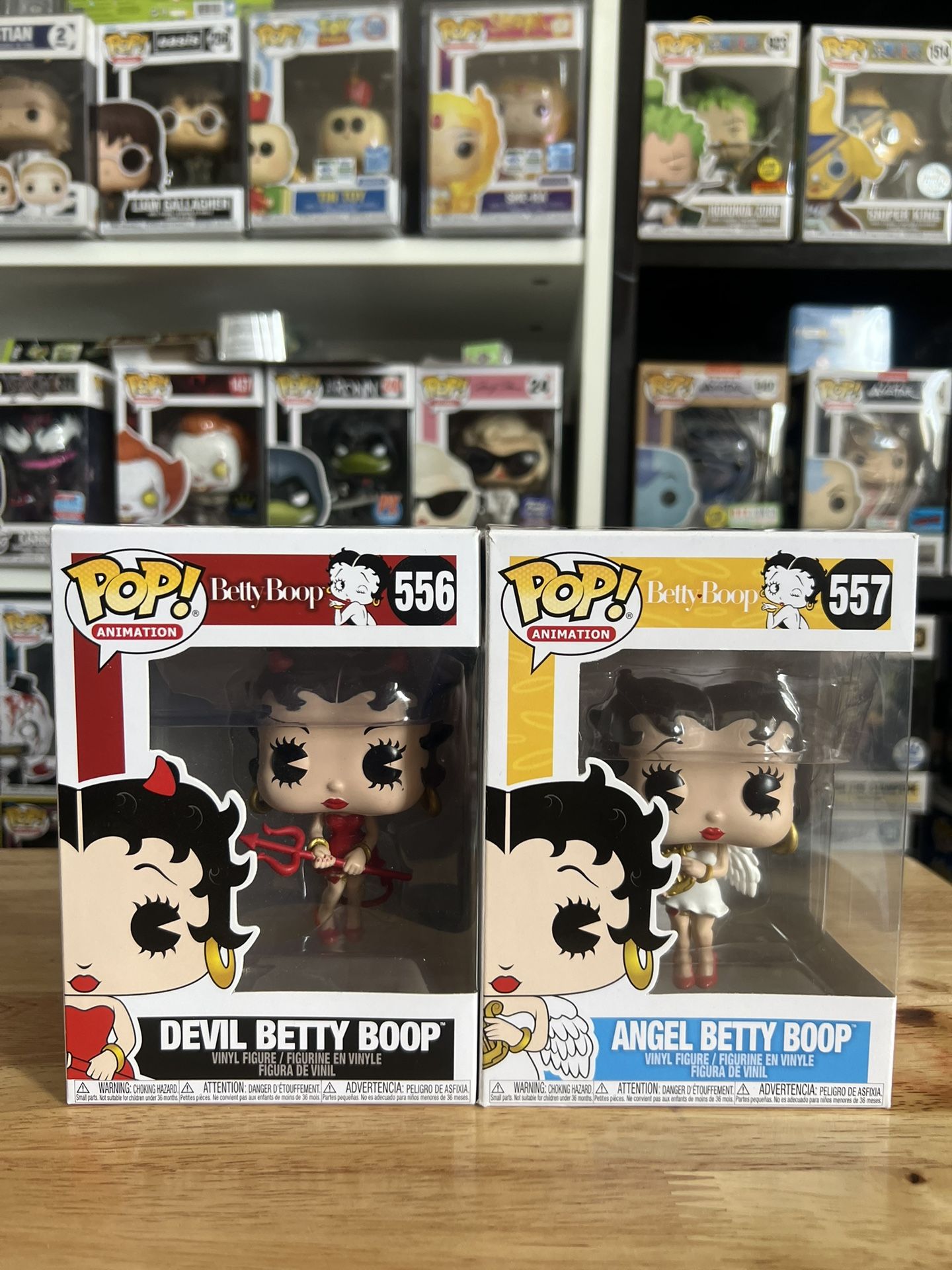 VAULTED Betty Boop Angel & Devil Funko Pops #556 #557 Animation Max Fleischer
