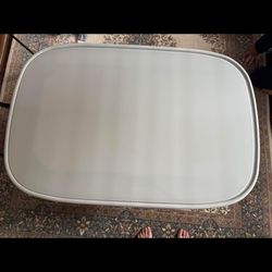 White Glass Top Coffee Table