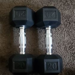 Rubber hex dumbells