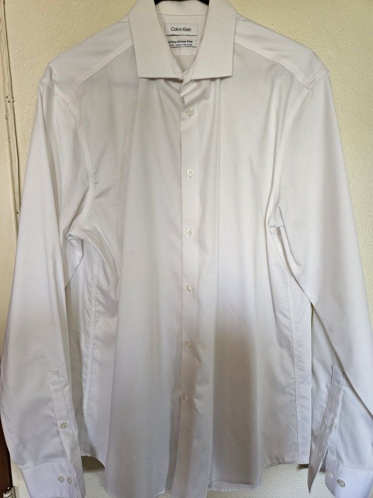 Calvin Klein Infinite Wrinkle Free White Dress Shirt