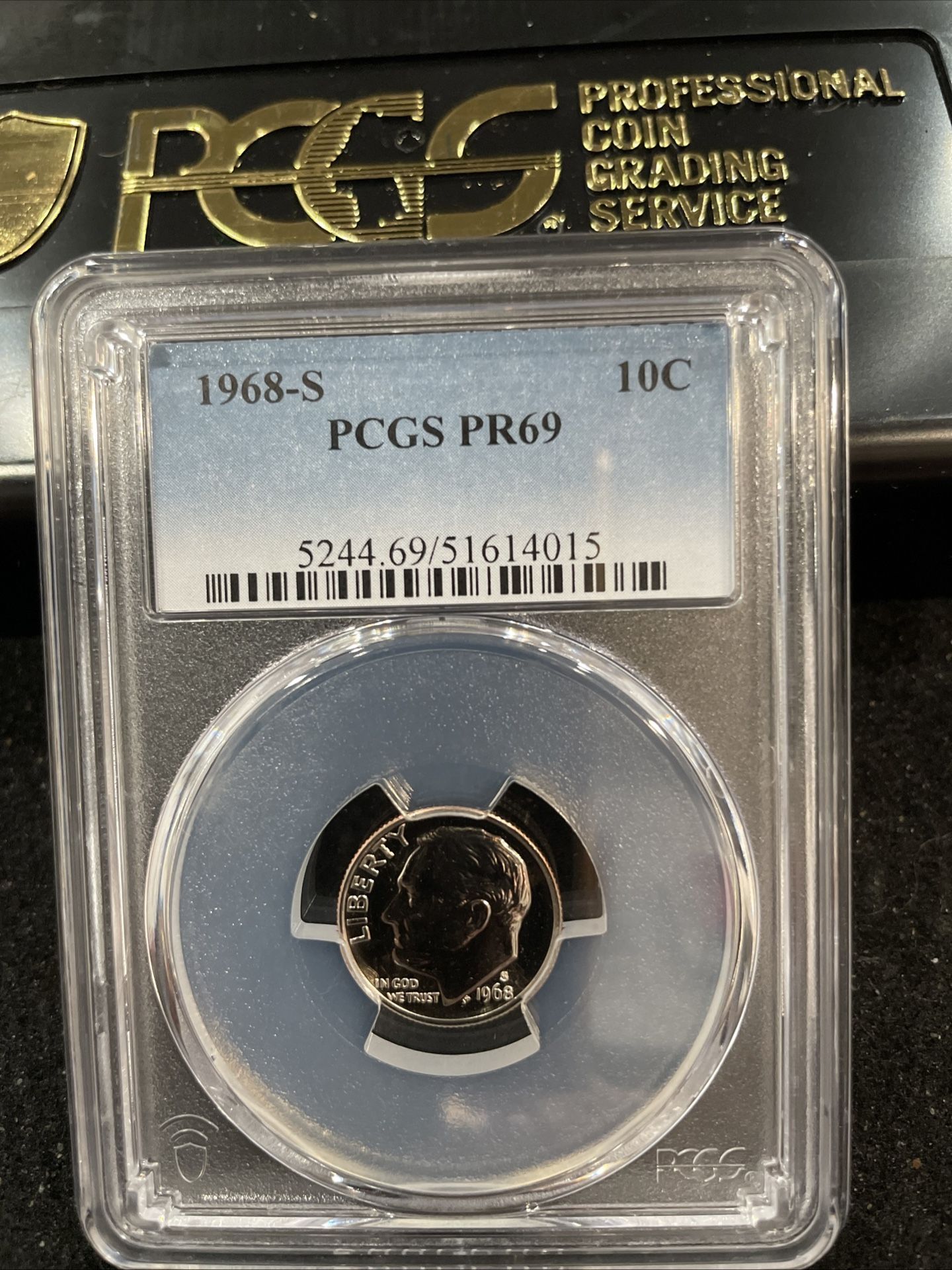 1968 S Gem Proof Roosevelt Dime Graded At PR69 1-5