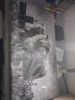 ZHENGYIN Black and White Sheep Canvas Wall Art