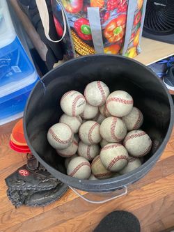 Bin of Baseballs (~30 total)