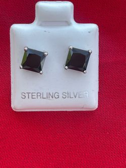Black Cubic Zirconia Sterling Silver earrings