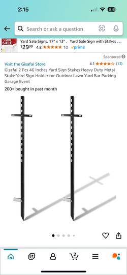 46” Heavy Duty, Metal Stake Yard Sign Stake Holder For Outdoor 