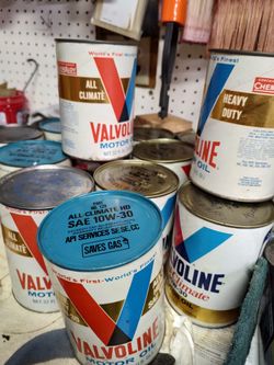 Antique Valvoline Oil Cans - Filled