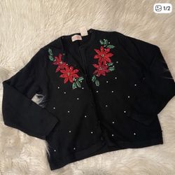 Women’s Christmas Poinsettia Sweater 