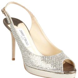 JIMMY CHOO Shoes - Glitter Slingback Heels