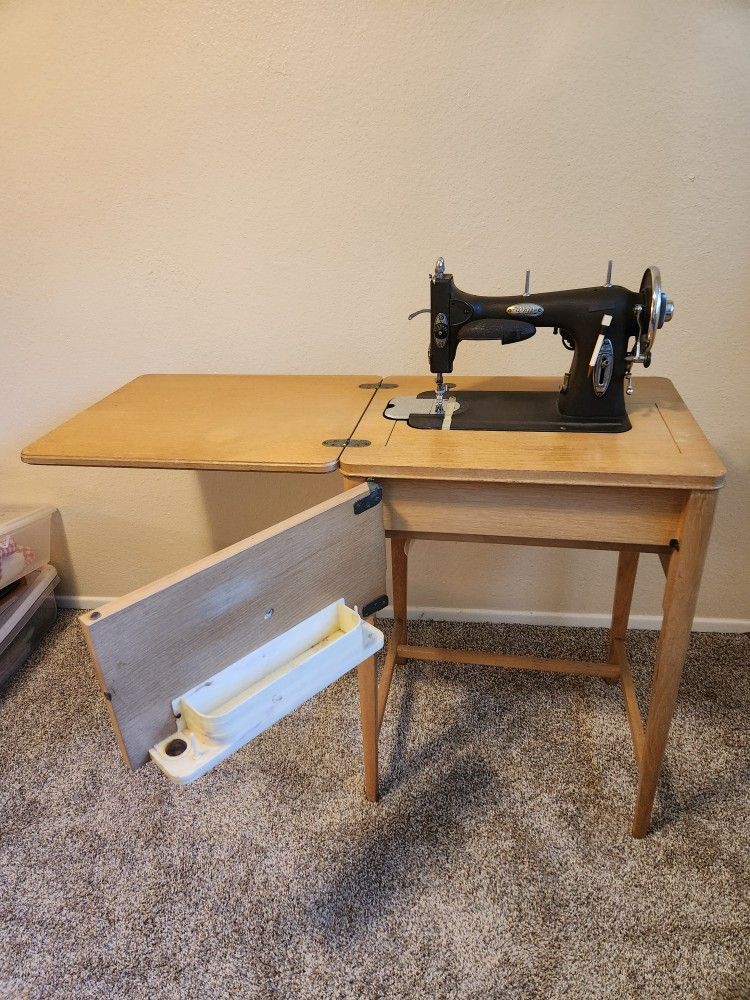 White Sewing Machine Table